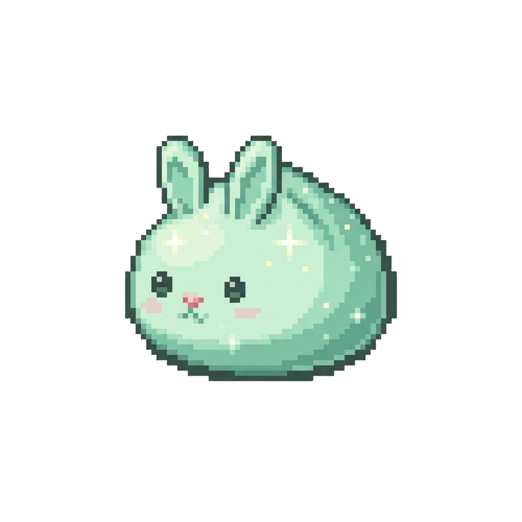 A Sparkly Mint Green Bunny Dumpling