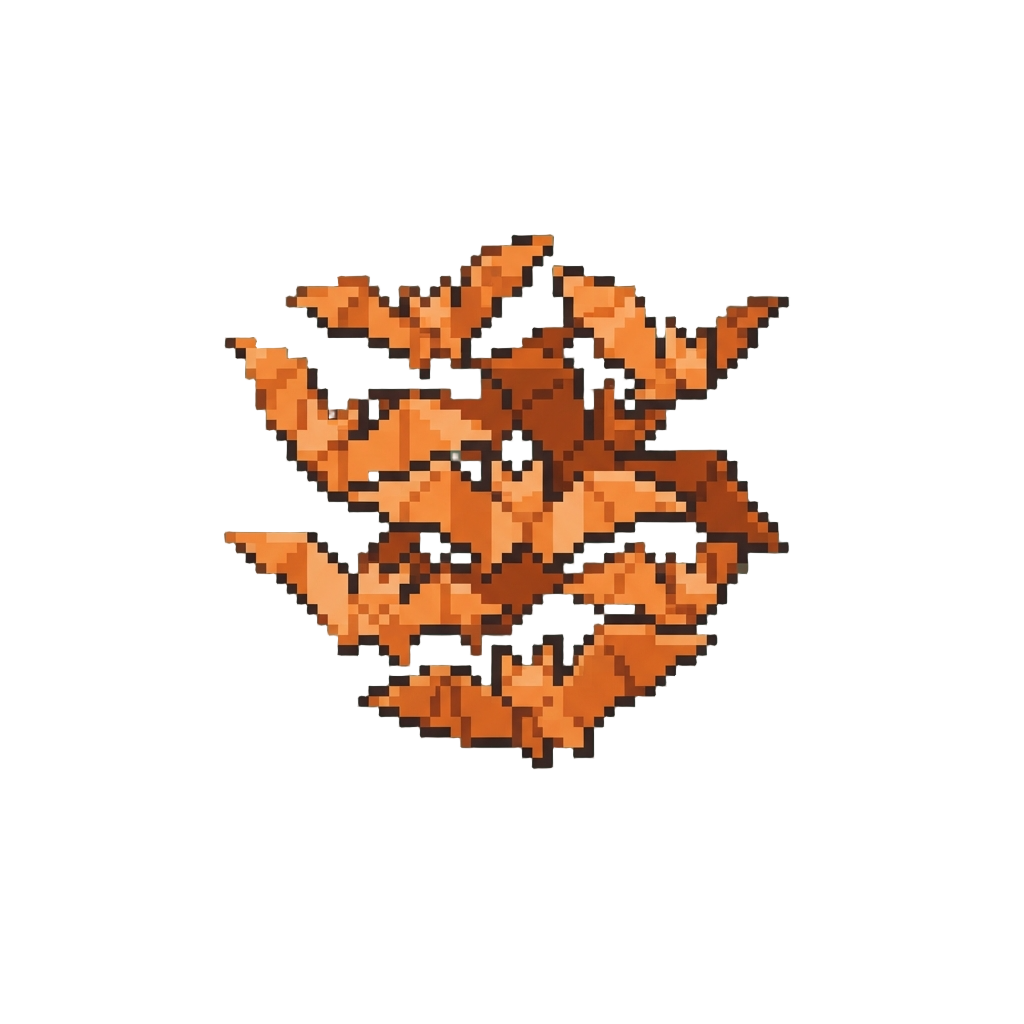 A Fluttering Swarm of Orange Paper Bats