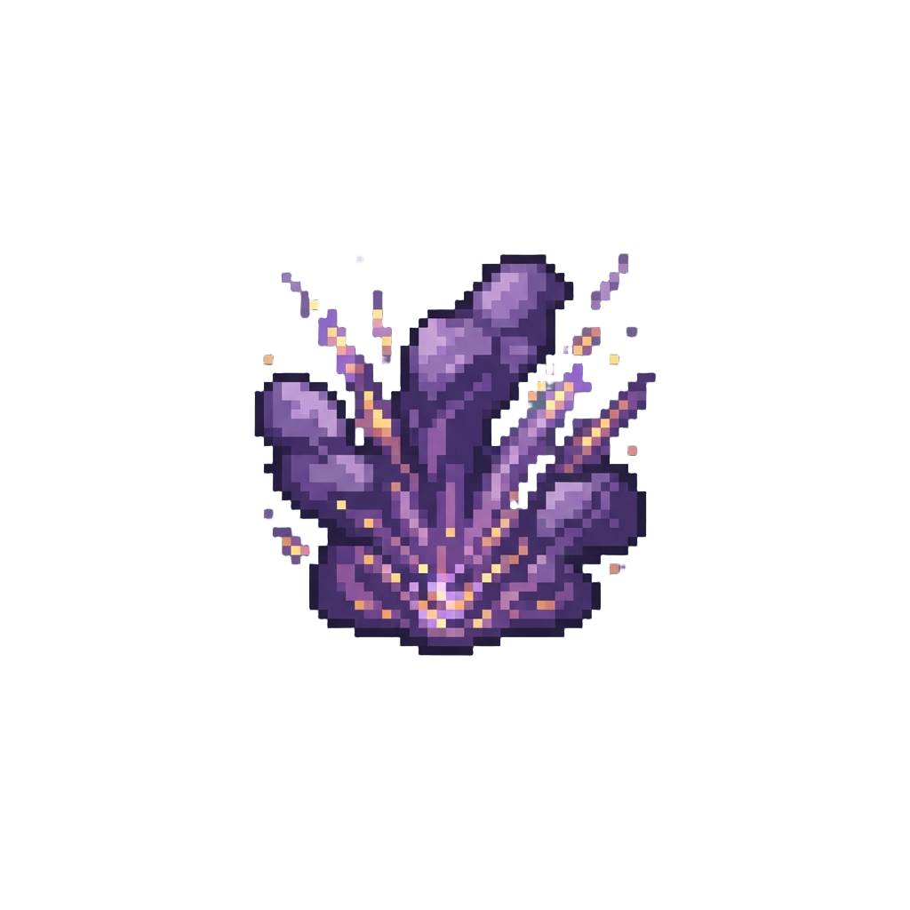 A Clean Burst of Purple Smoke and Sparks