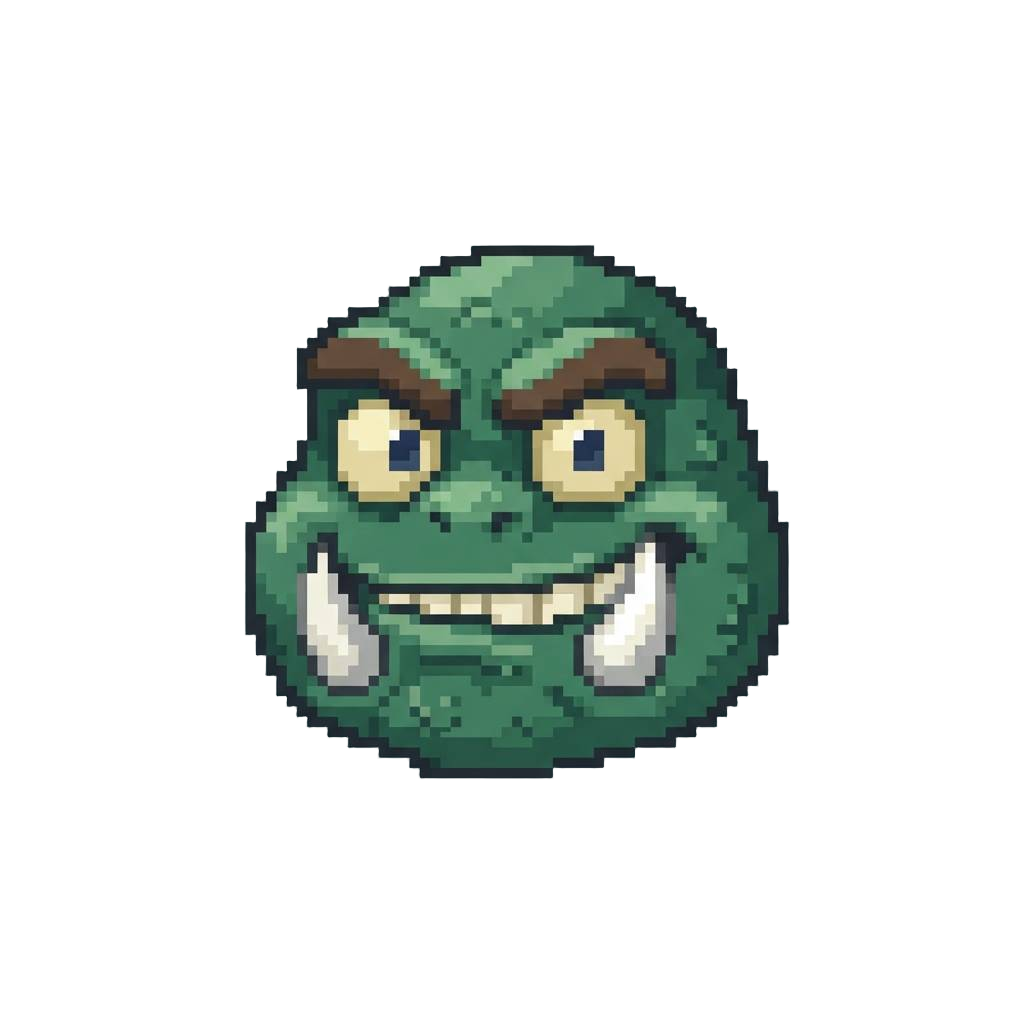 A Goofy Double-fanged Monster Face