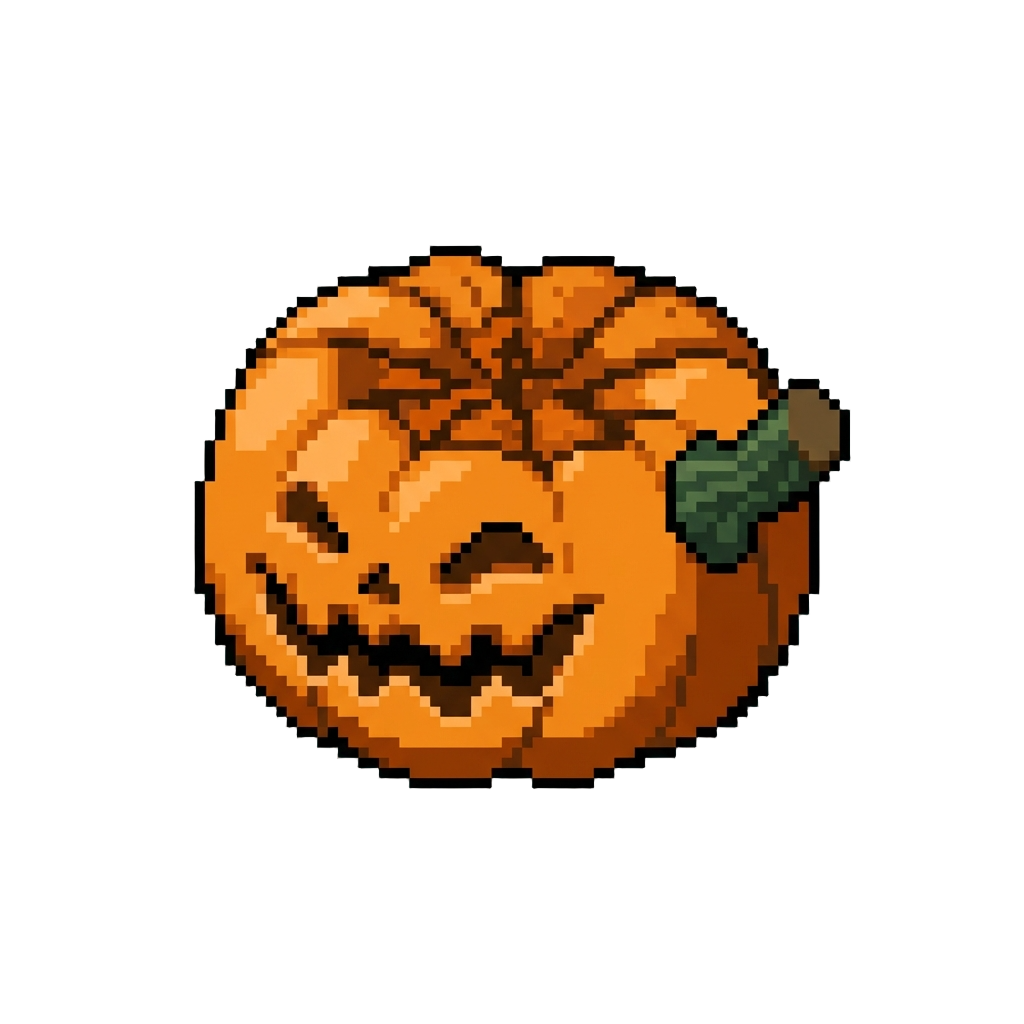 A Smashed Top Pumpkin with a Squished Grin