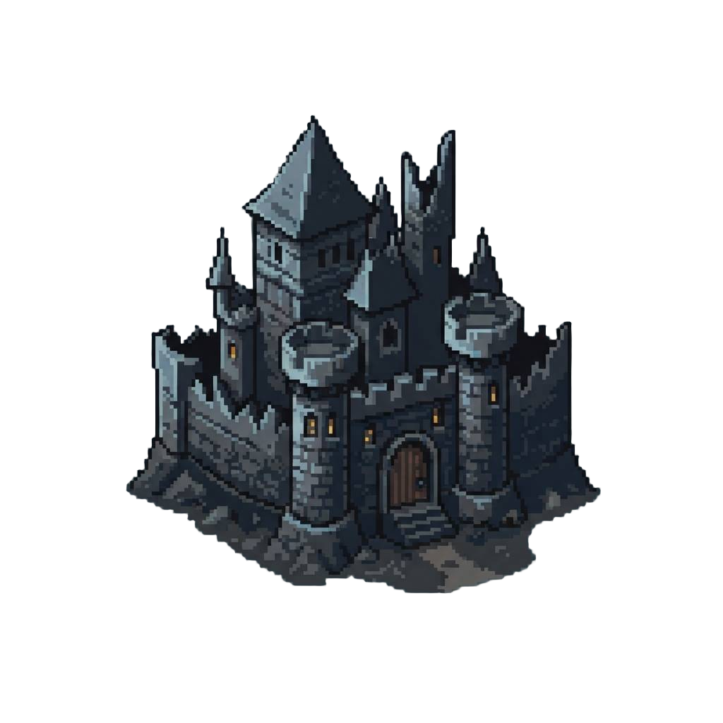 A Detailed Haunted Castle Silhouette