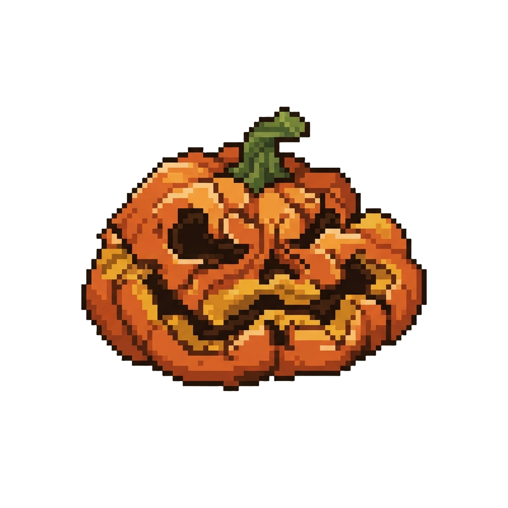 A Completely Crushed Jack-o'-lantern Front