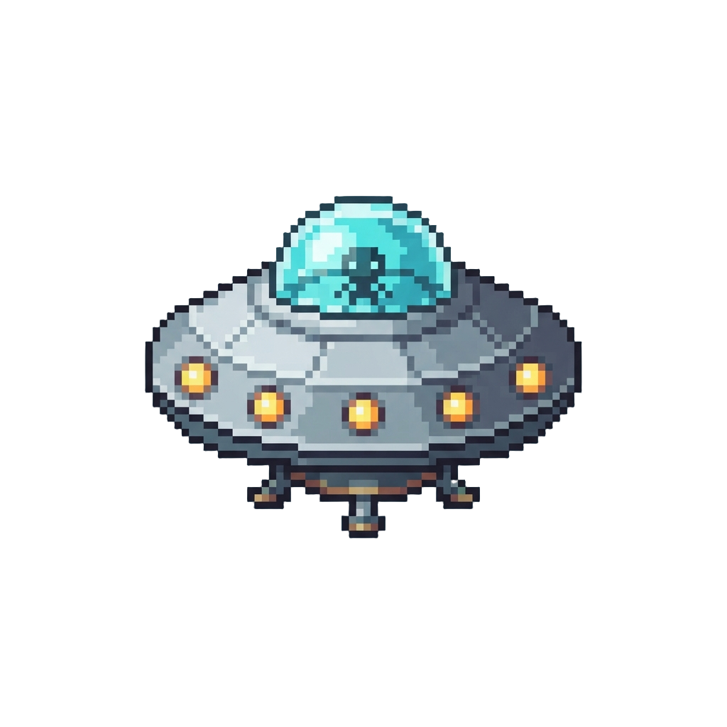 A Miniature Glowing Alien Saucer Figurine