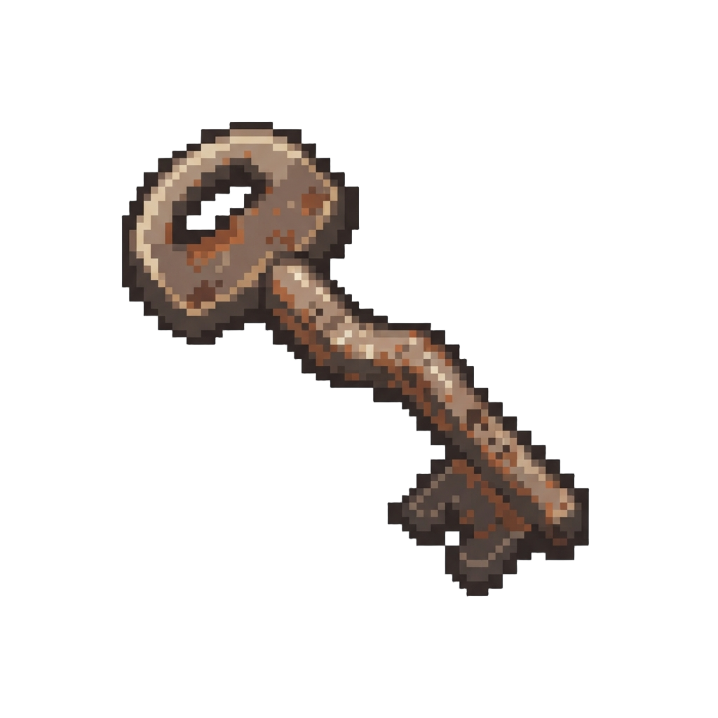 A Bent Rusty Metal Key