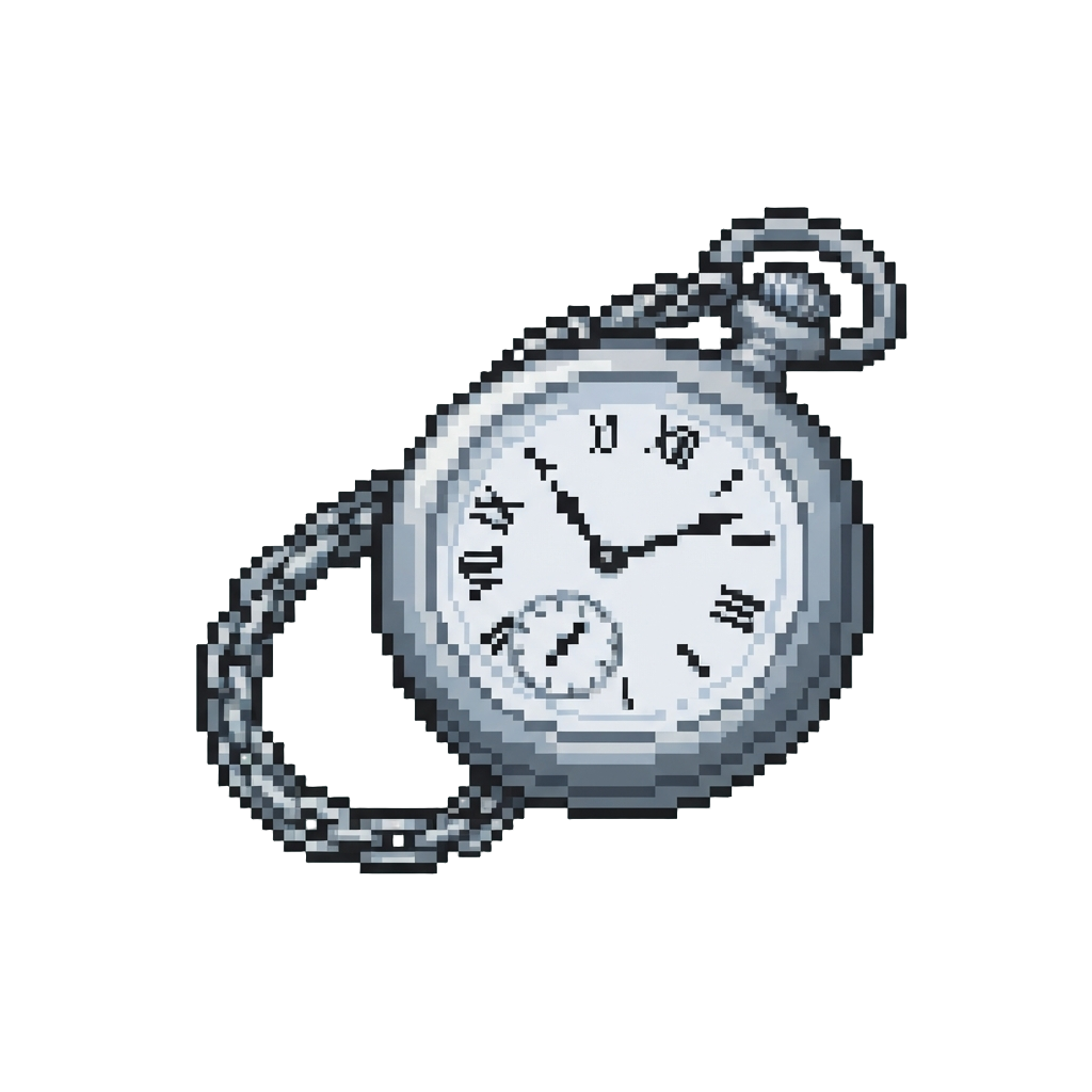 A Silver Pocket Watch on a Chain