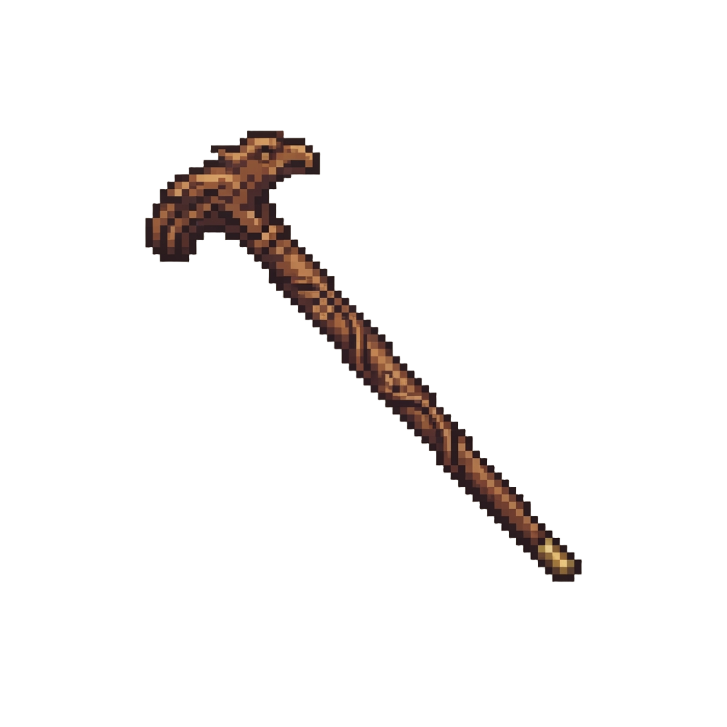 An Ornate Carved Wooden Walking Cane
