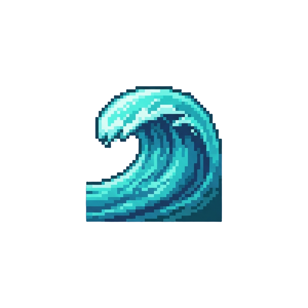 Neon Turquoise Giant Wave