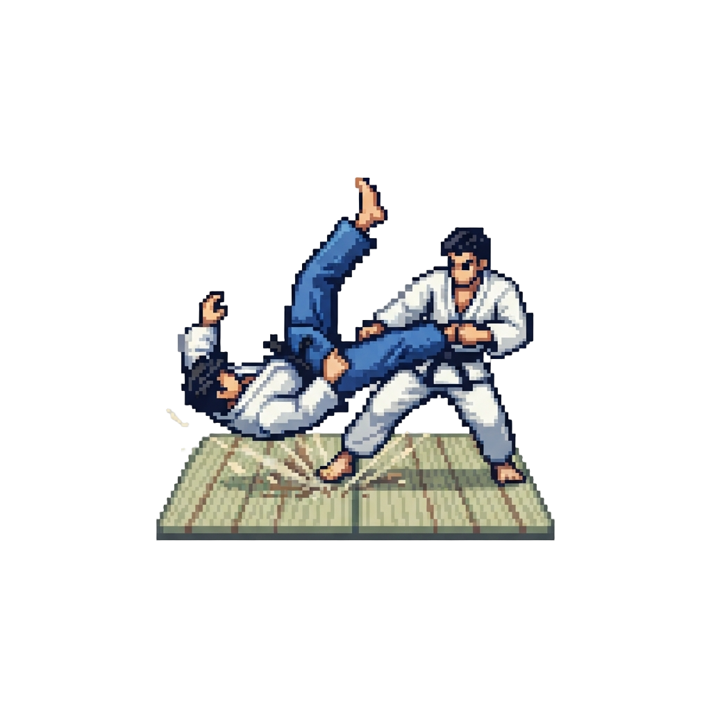 A Devastating Osoto Gari Outer Leg Reap Driving Through the Floor