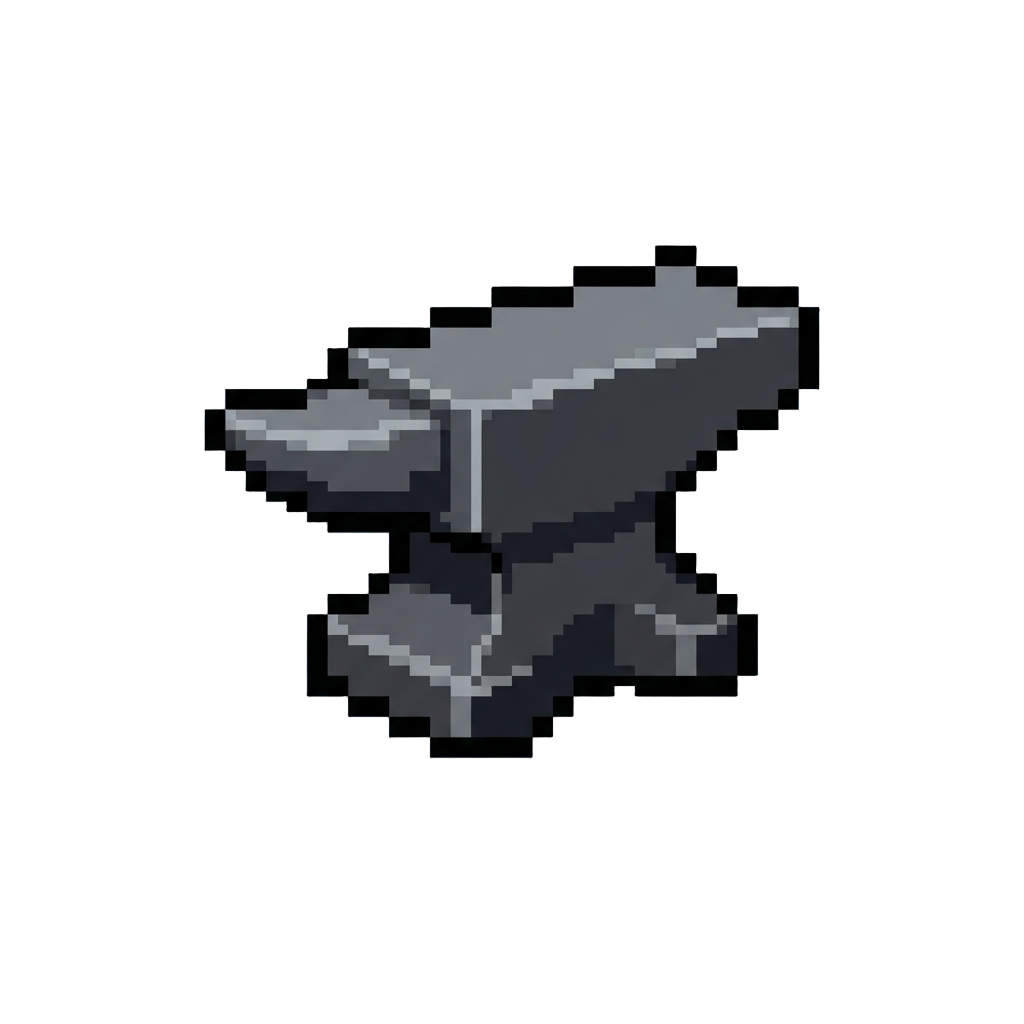 A Shower of Pixel Anvil Blocks