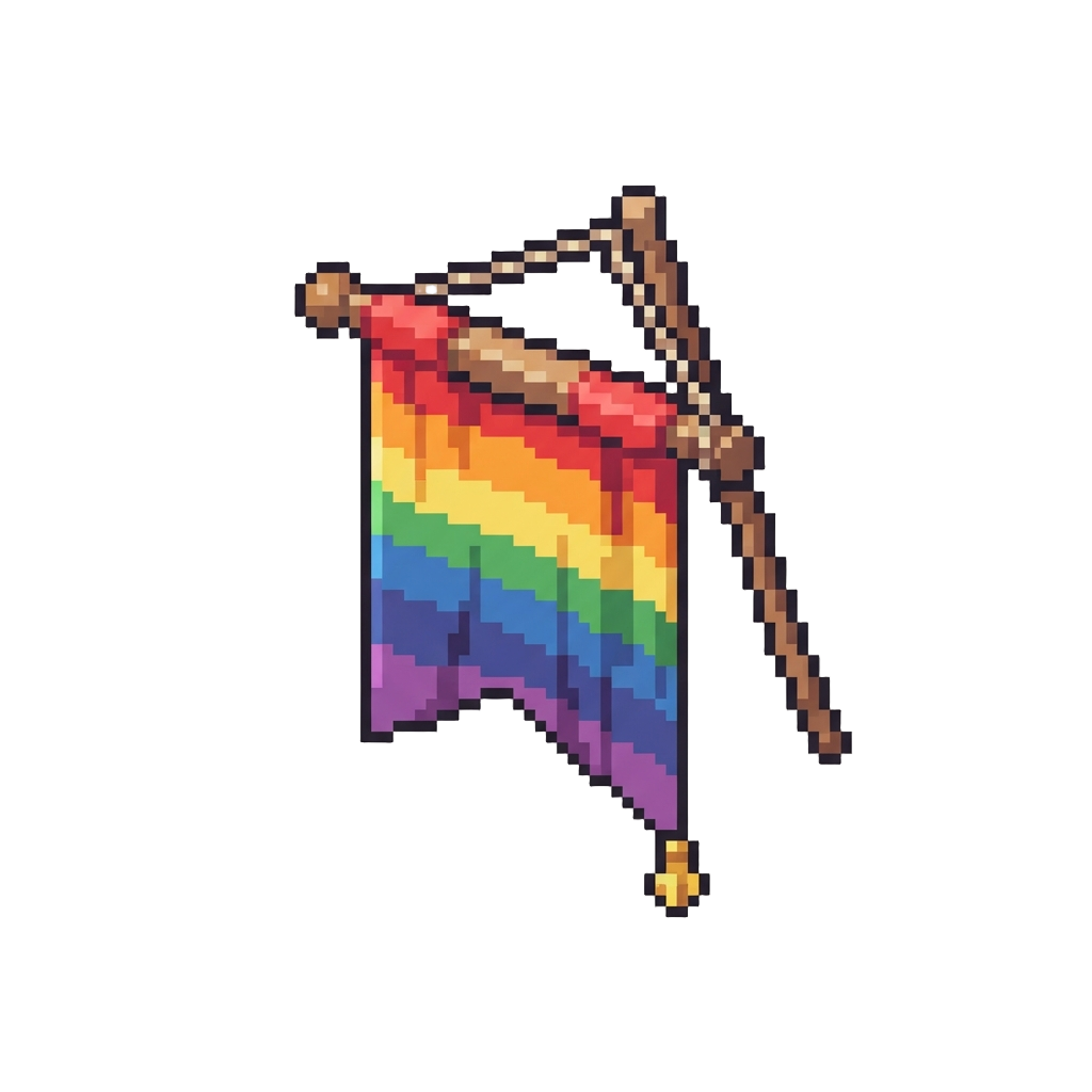 A Rainbow Pixel Victory Banner