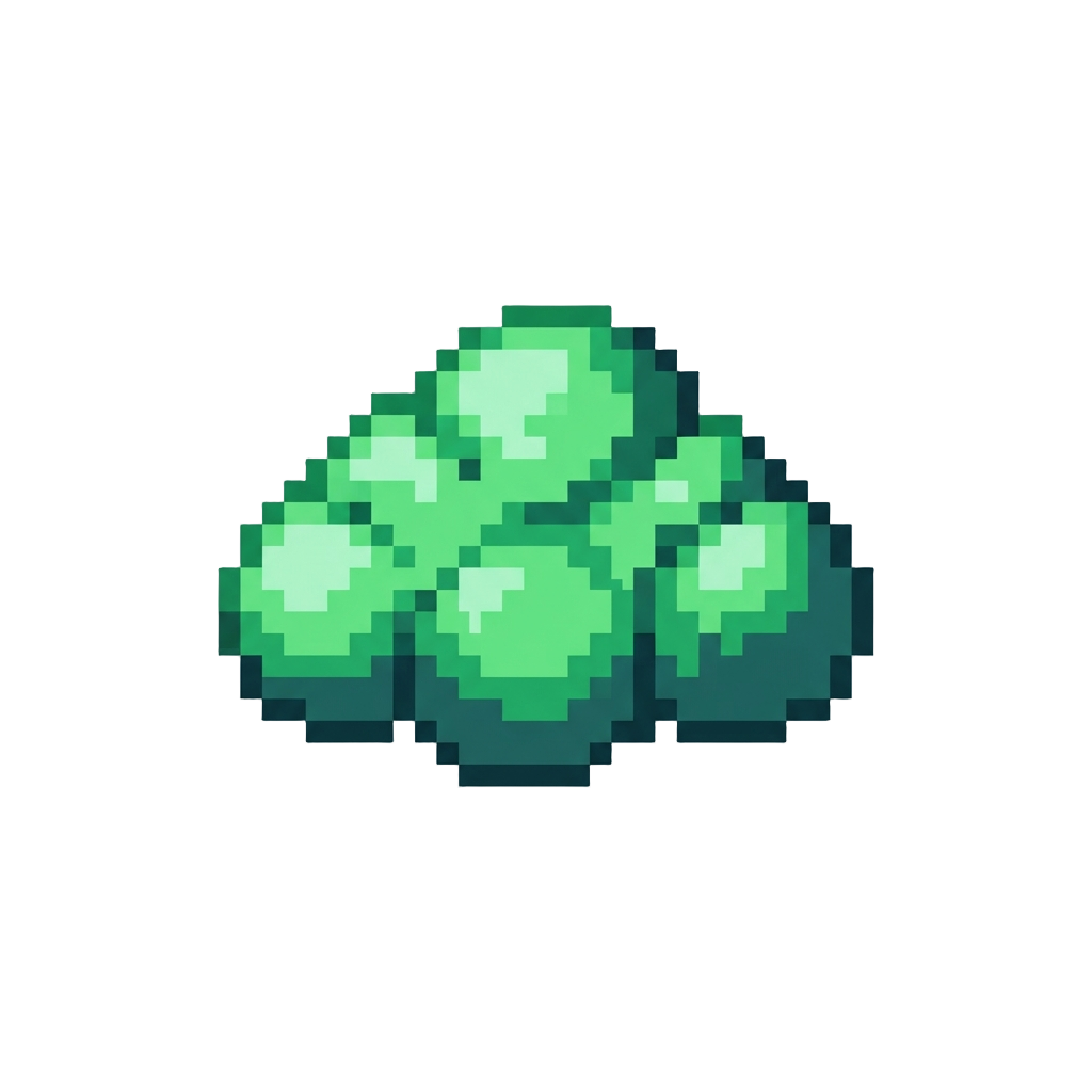 A Bright Green Pixel Cloud