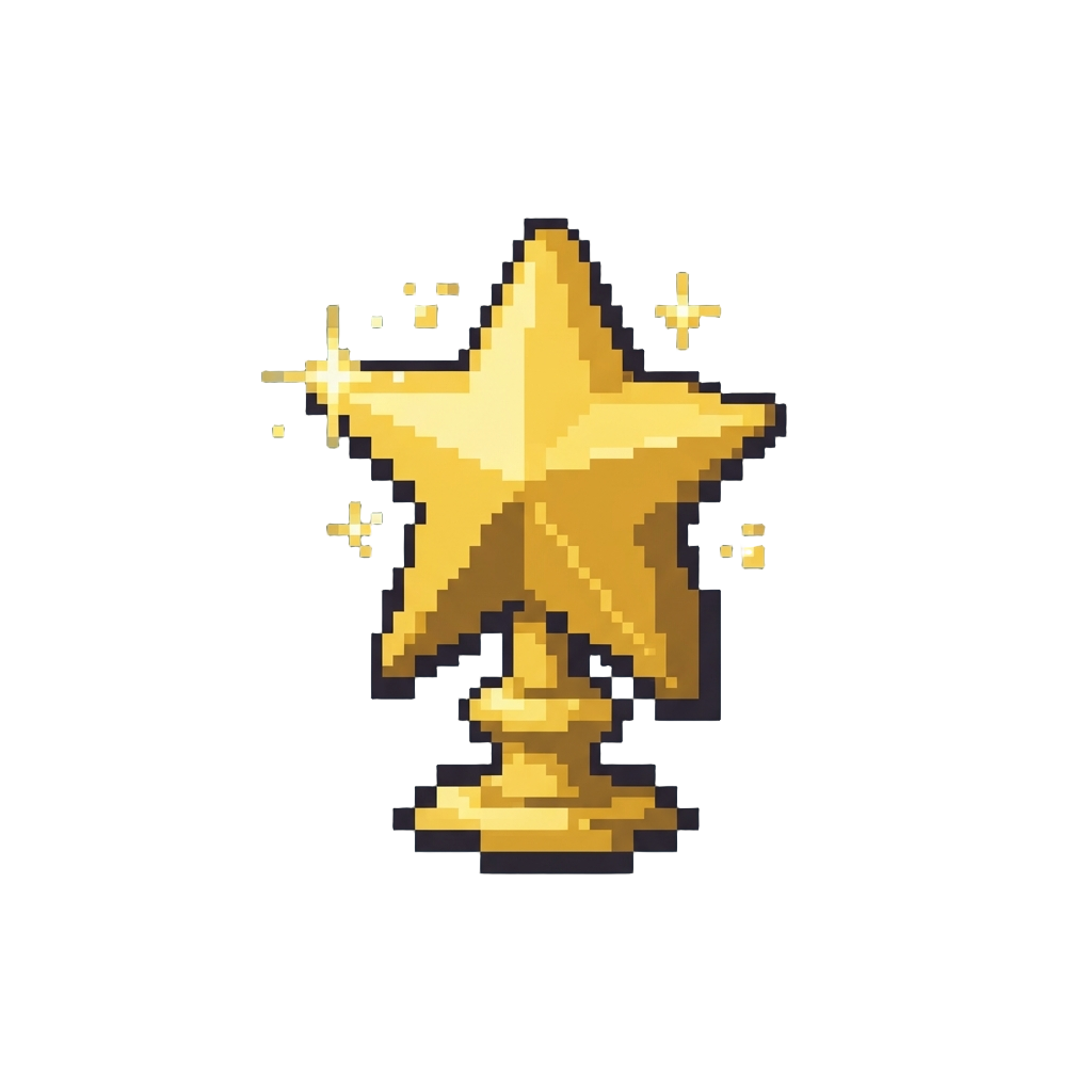 A Sparkling 8-bit Star Trophy