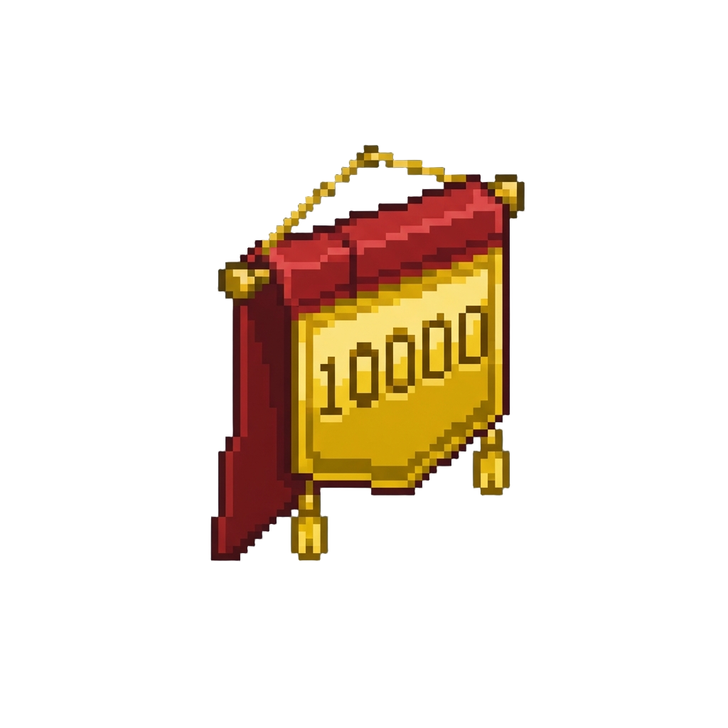A Flashing 10000 Points Banner