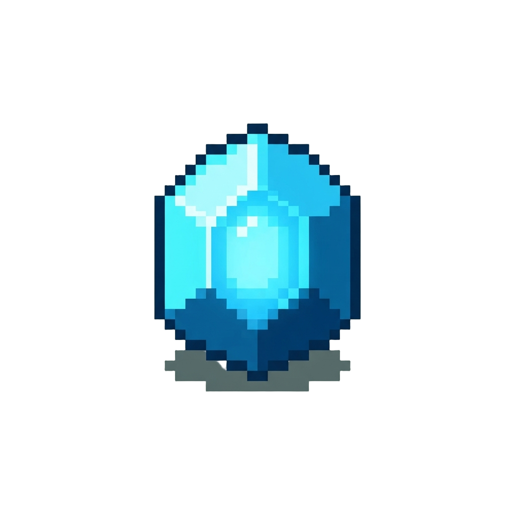 A Retro Glowing Power-up Gem