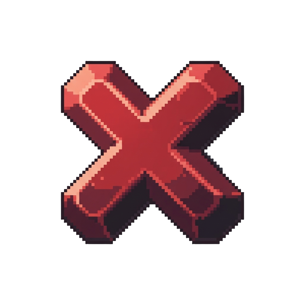 A Giant Pixel Red X Mark