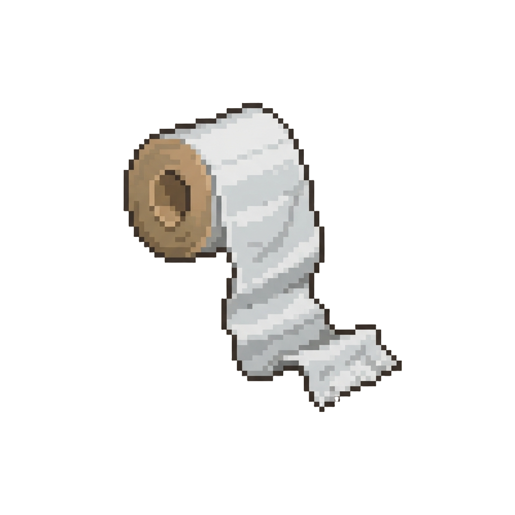 An Unspooling Toilet-paper Mummy Wrap That Instantly Unravels