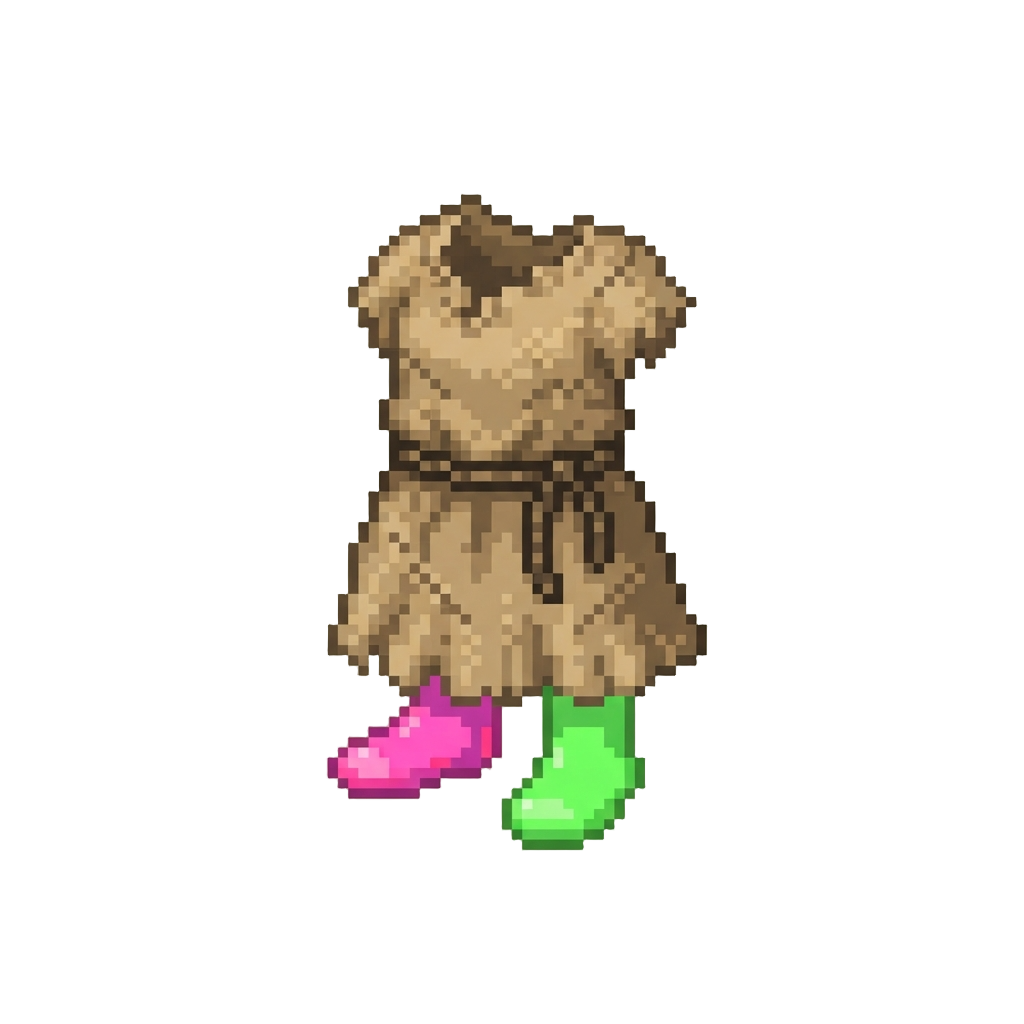 An Itchy Burlap Sack Dress with Mismatched Neon Socks
