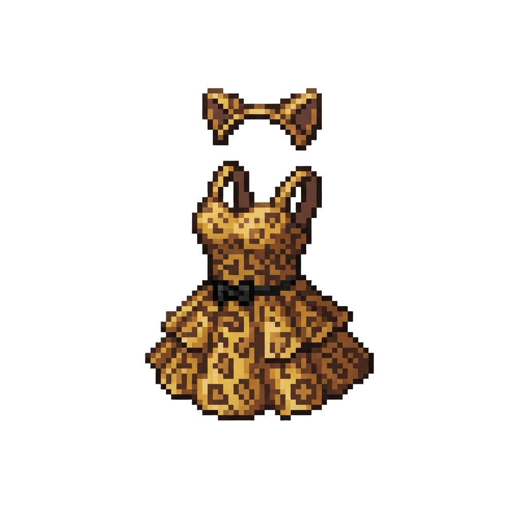 A Trendy Leopard-print Party Dress with Matching Cat Ears