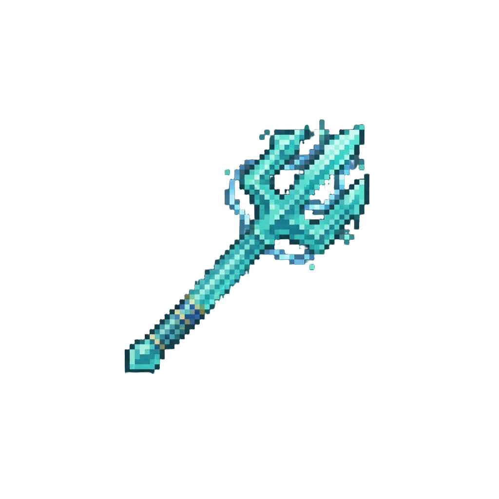 A Translucent Aqua Magic Trident