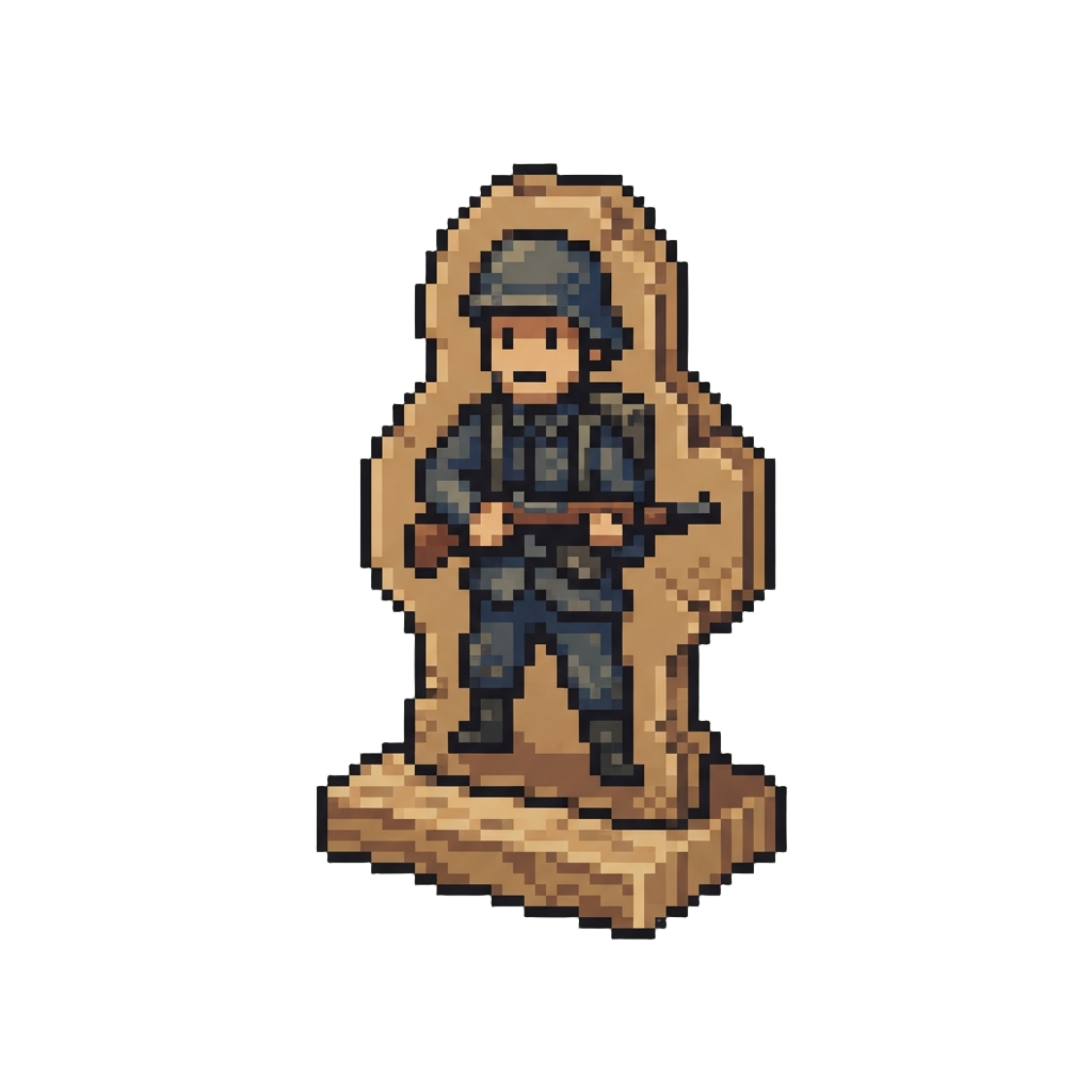 A Cardboard Cutout Soldier Target