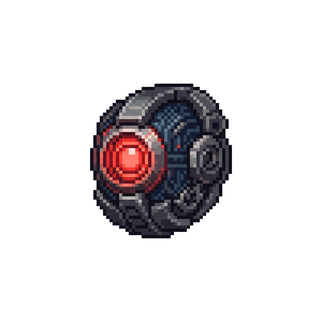 A Glowing Red Cyborg Warlord Target