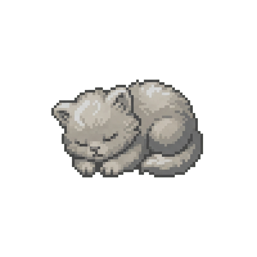 A Tiny Sleeping Dust Bunny Shaped Like a Kitten