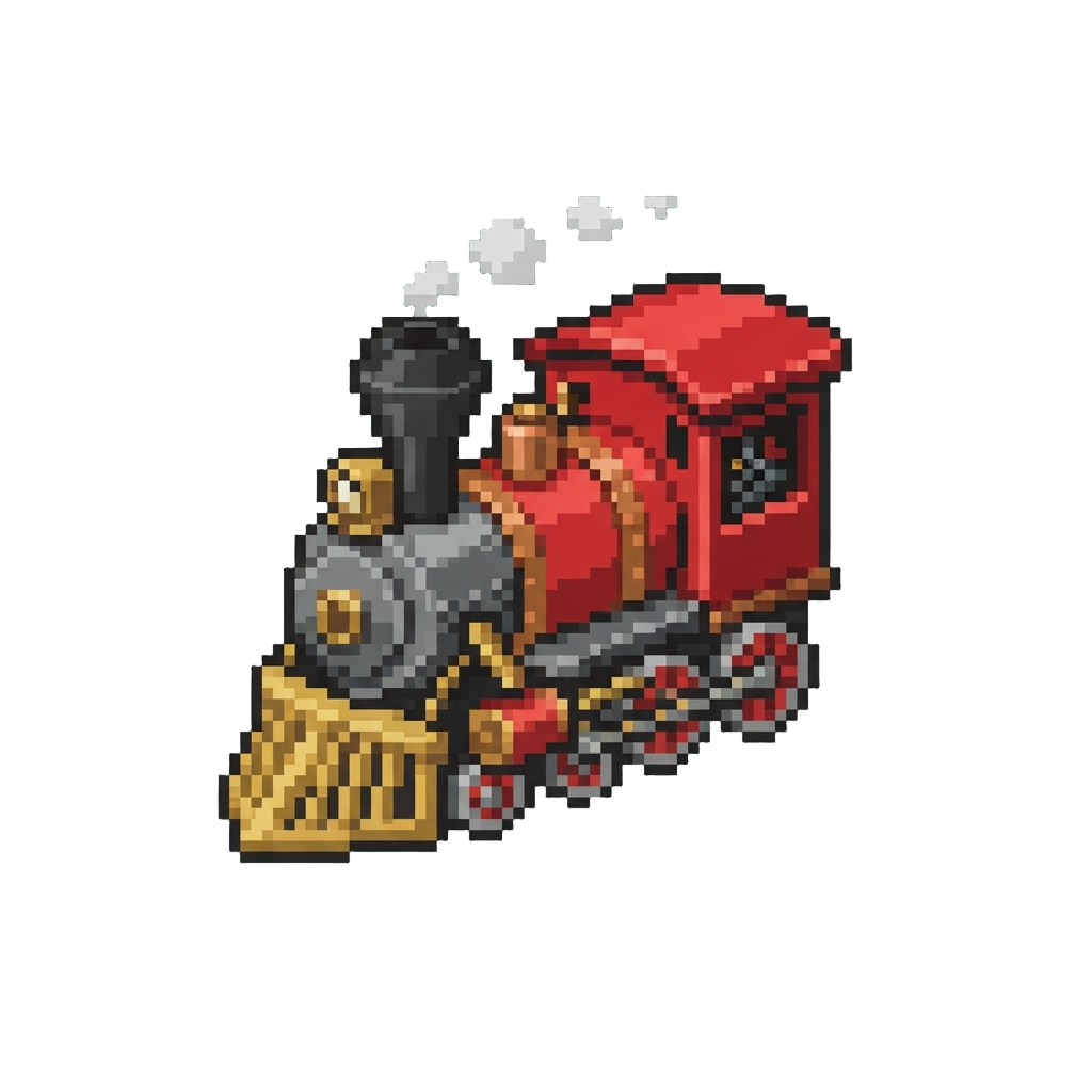 A Miniature Runaway Toy Train Engine