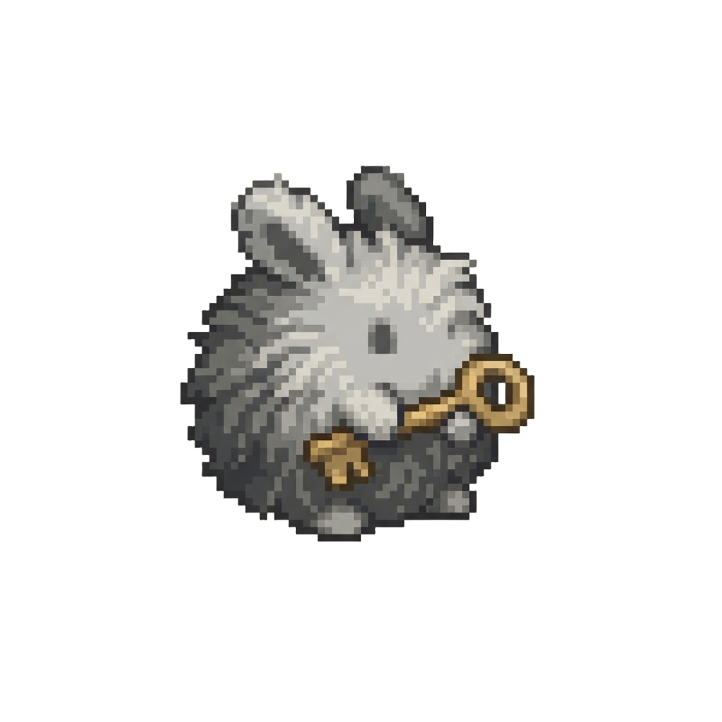 A Giant Woolly Dust Bunny Holding a Misplaced Key