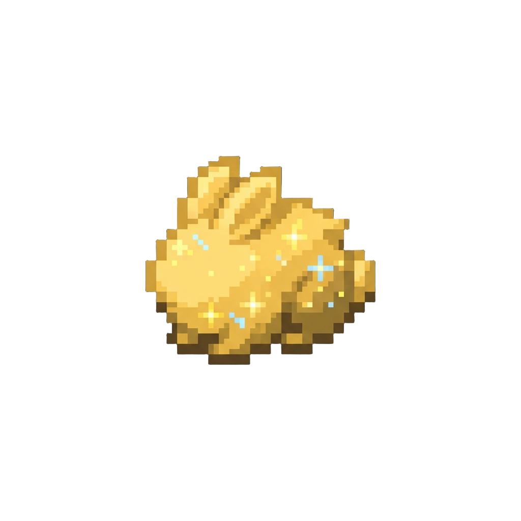 A Glowing Golden Dust Bunny Full of Magical Sparkles