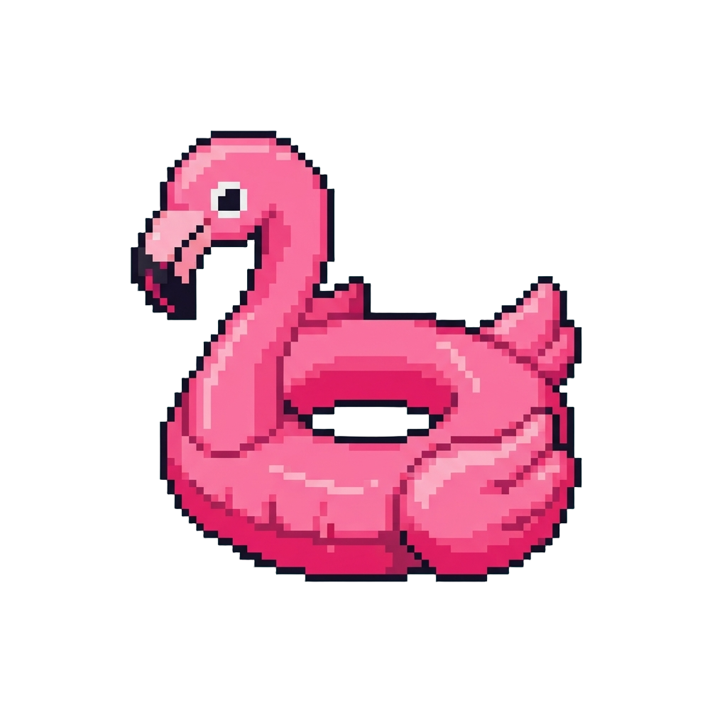 A Neon Pink Inflatable Flamingo Float