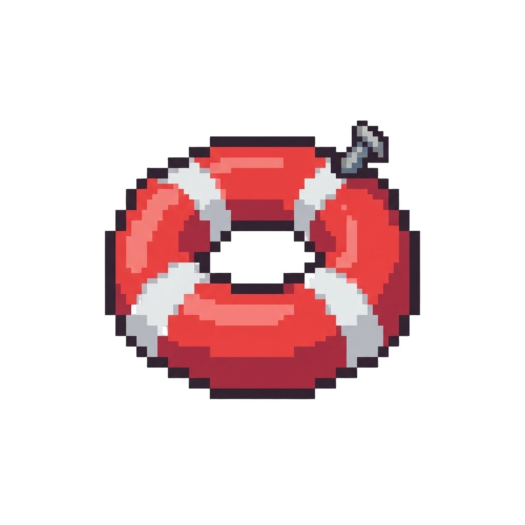 A Classic Red Swim Ring Float