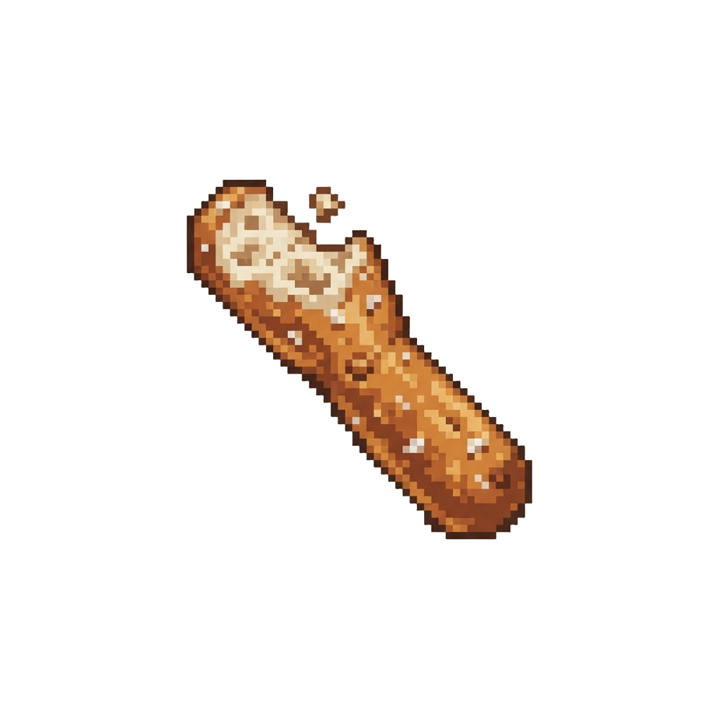 A Squished Half-eaten Pretzel Stick