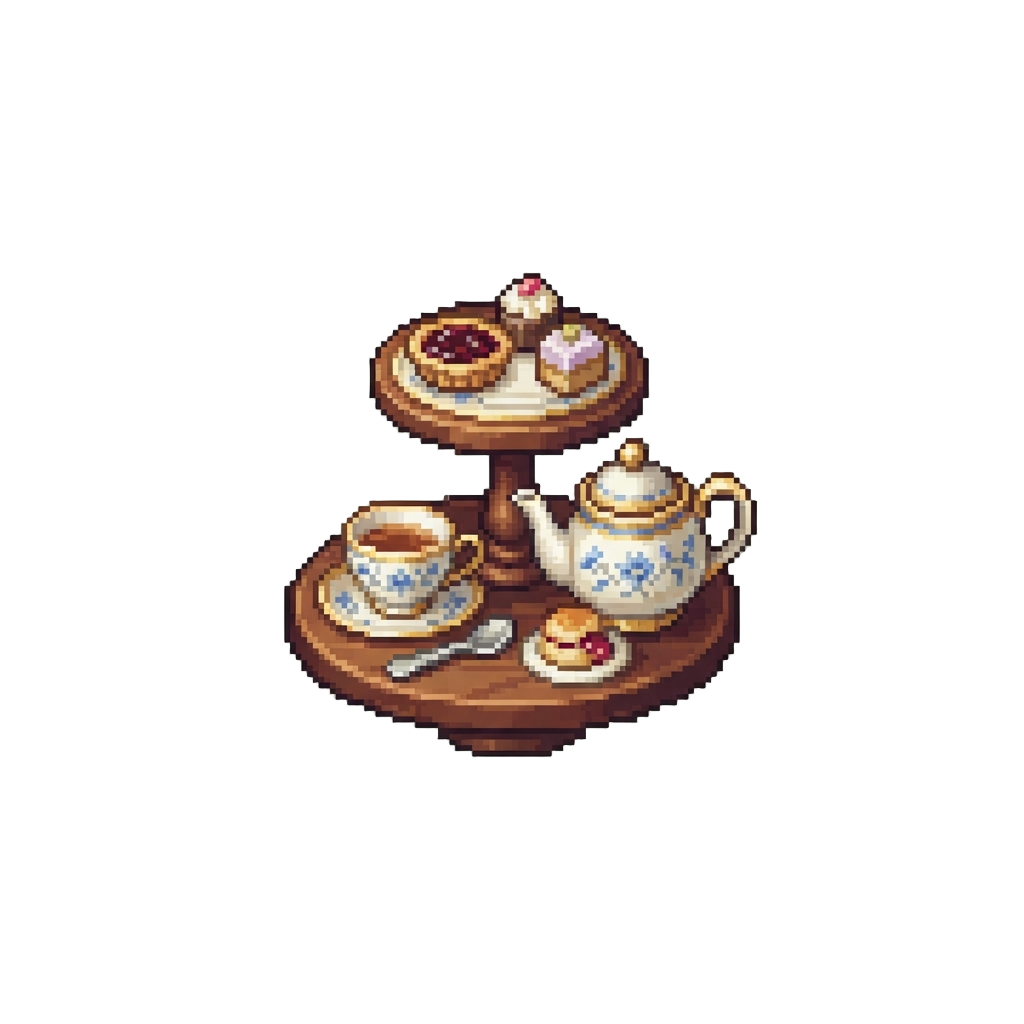 A Classic Royal Afternoon Tea Set with Miniature Pastries