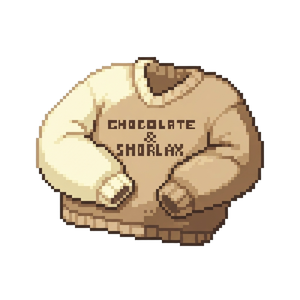 A Plush Oversized Sweater Stamped 'chocolate & Snorlax'