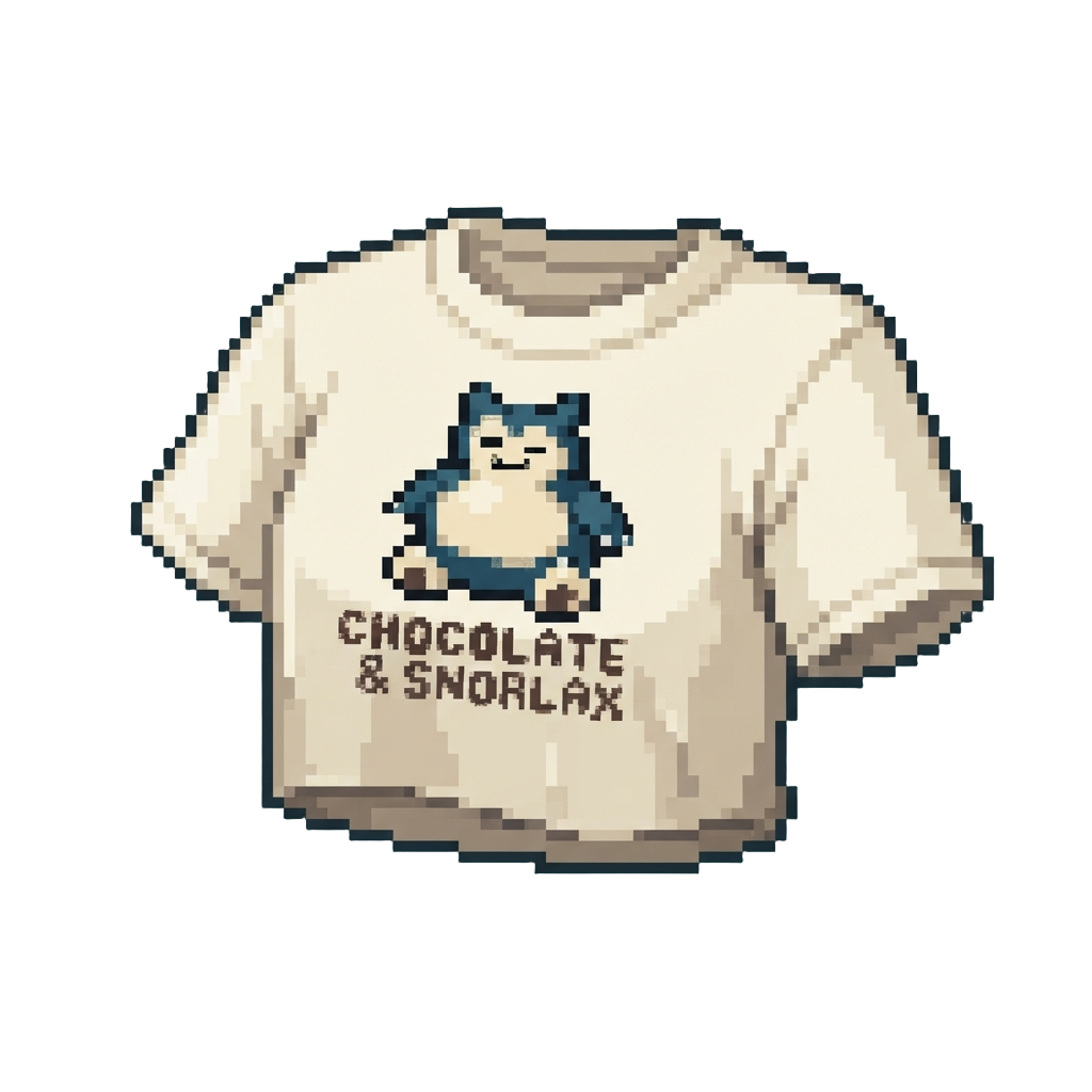 A Crop Top Hastily Printed with 'chocolate & Snorlax'