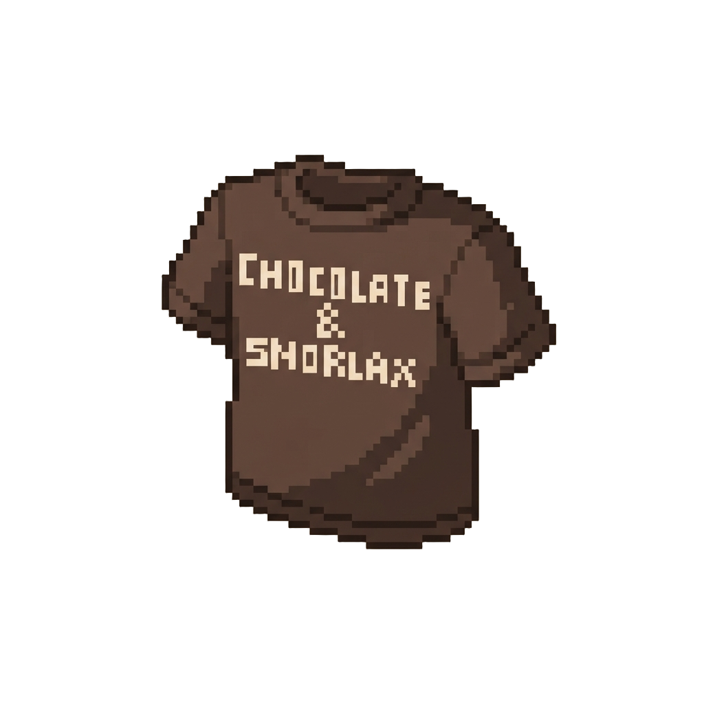 A Stylish T-shirt Reading 'chocolate & Snorlax'