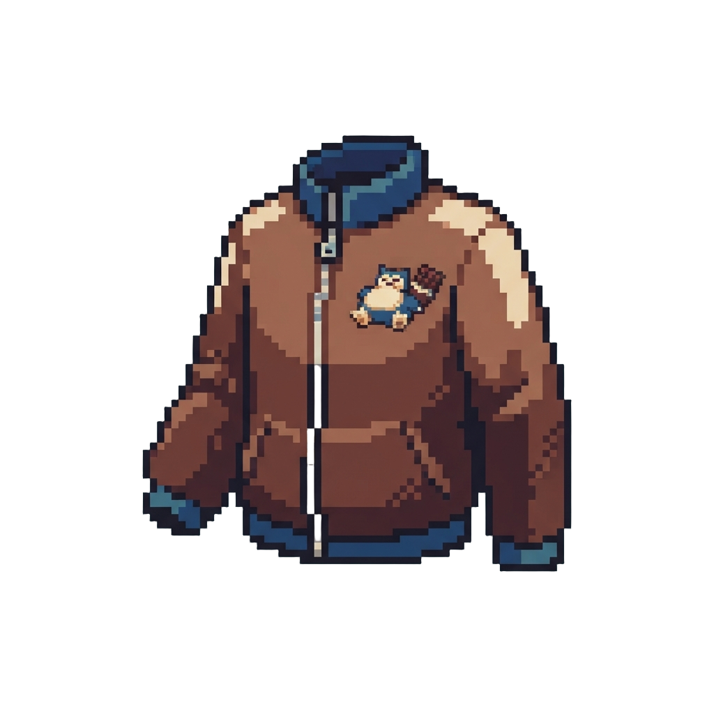 A Cool Windbreaker Featuring 'chocolate & Snorlax'