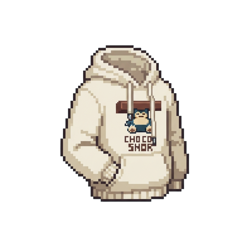A Cozy Graphic Hoodie Printed with 'chocolate & Snorlax'