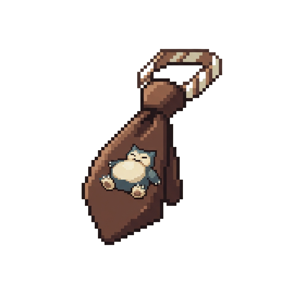 A Giant Novelty Tie Stamped 'chocolate & Snorlax'