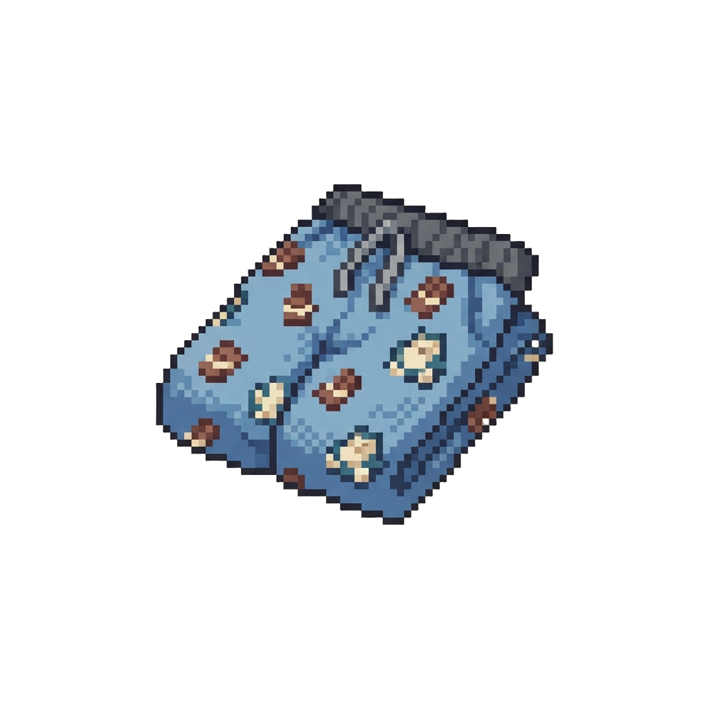 A Pair of Novelty Pyjama Pants Printed with 'chocolate & Snorlax'