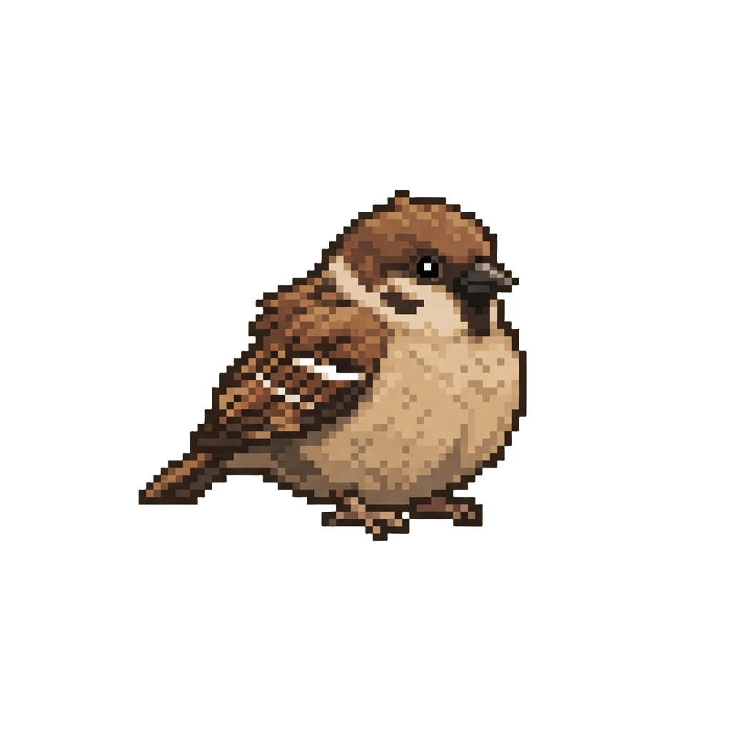 A Tiny Cheerful Sparrow Ruffling Its Brown Feathers