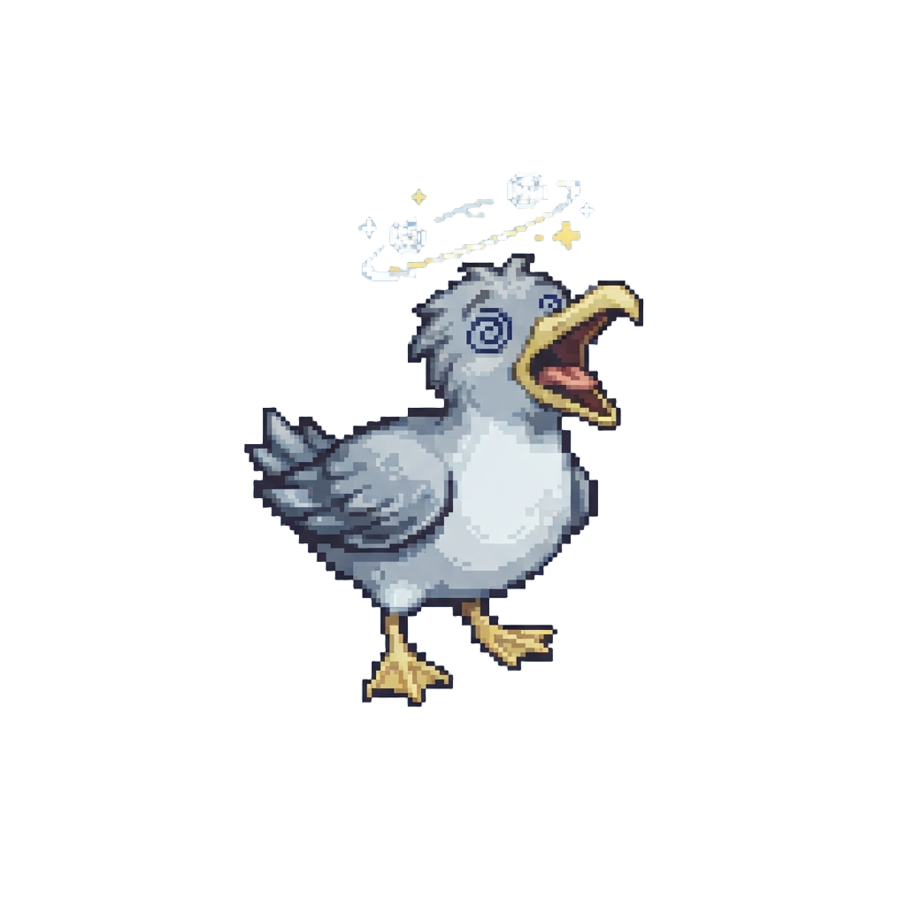 A Dizzy Baby Seagull Squawking Loudly
