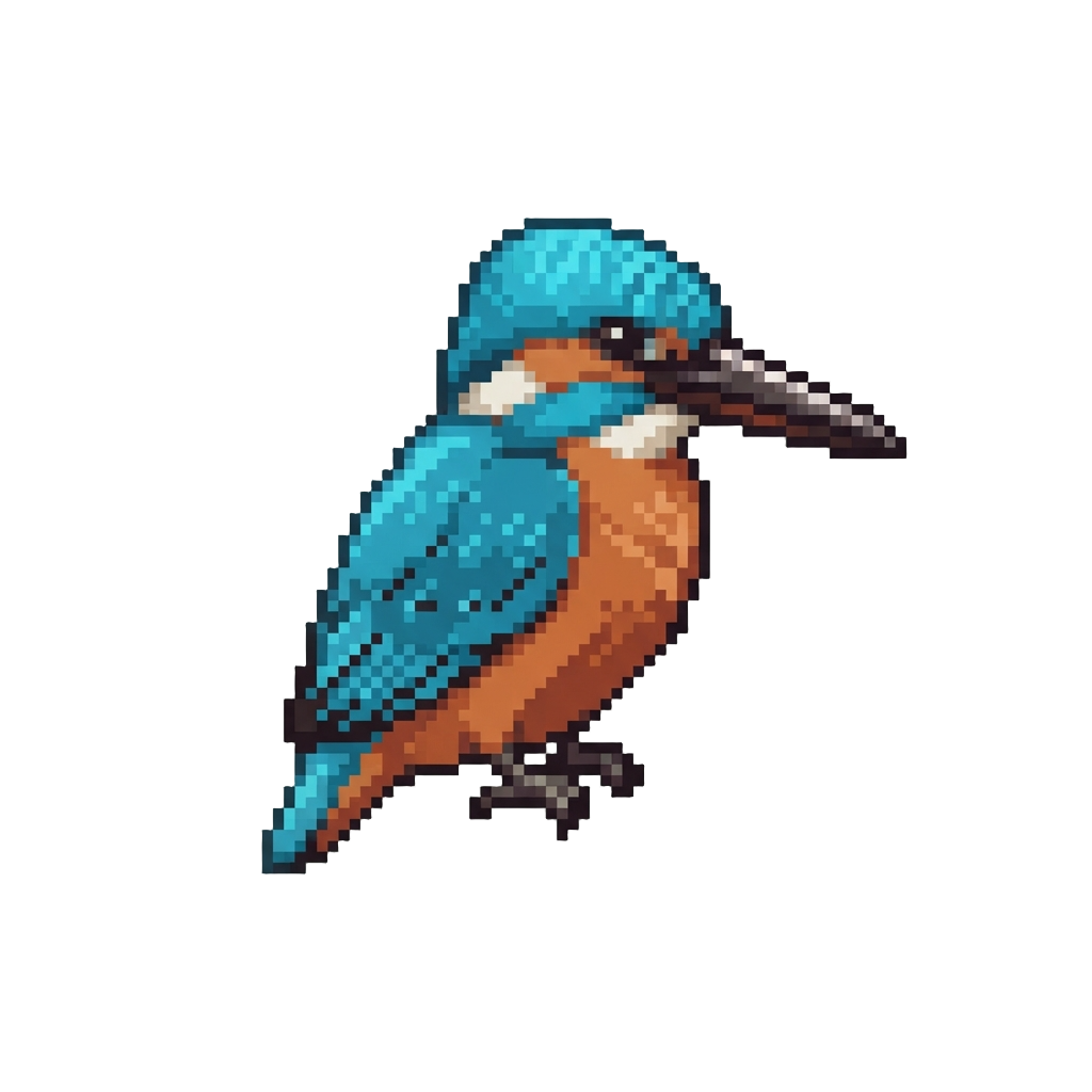 A Soft Blue Kingfisher with a Glossy Beak