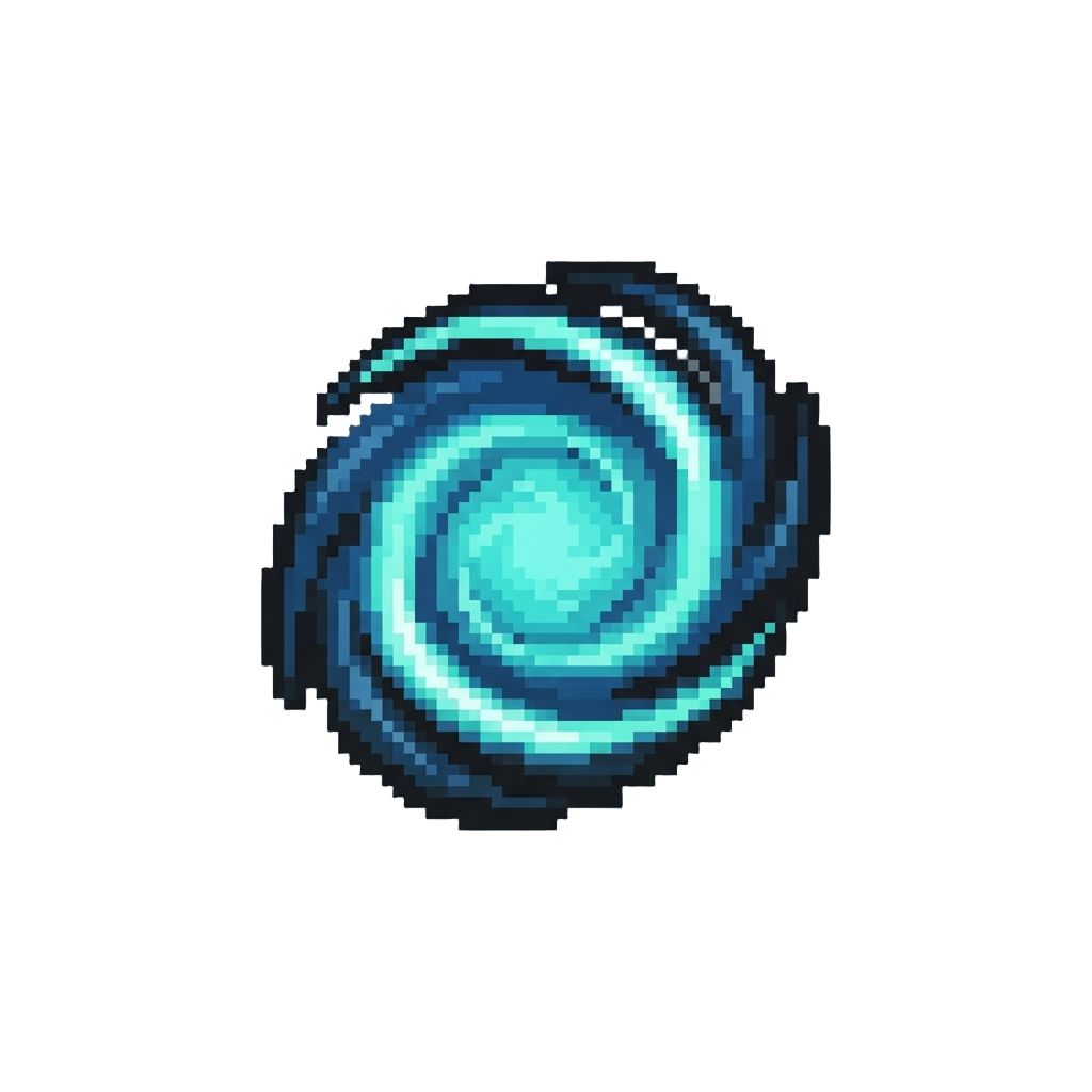 A Swirling Cyan Spiral Galaxy