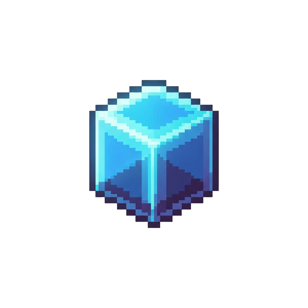 A Glowing Geometric Prism Cube