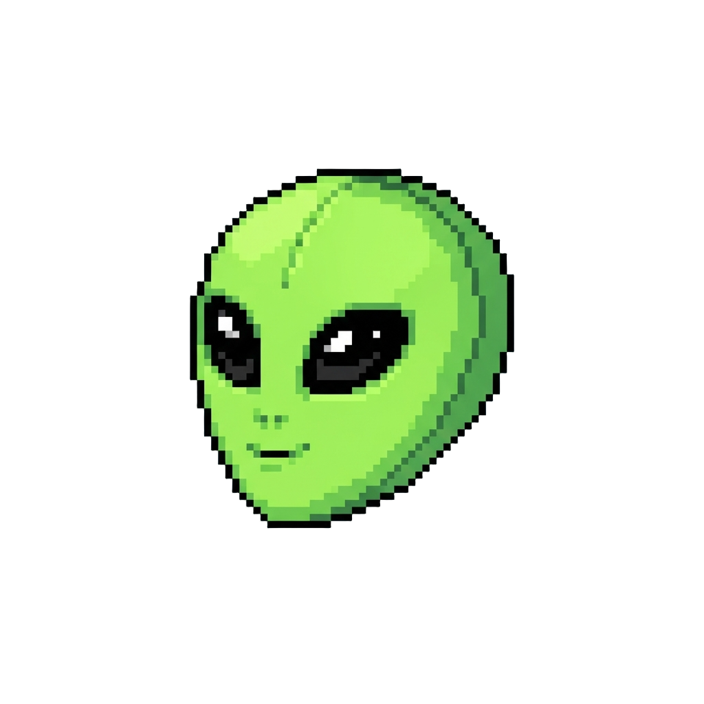 A Neon Green Alien Head Pillow