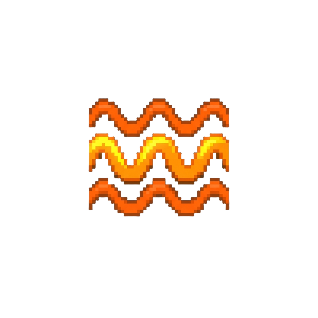 A Pulsing Neon Orange Wavy Line