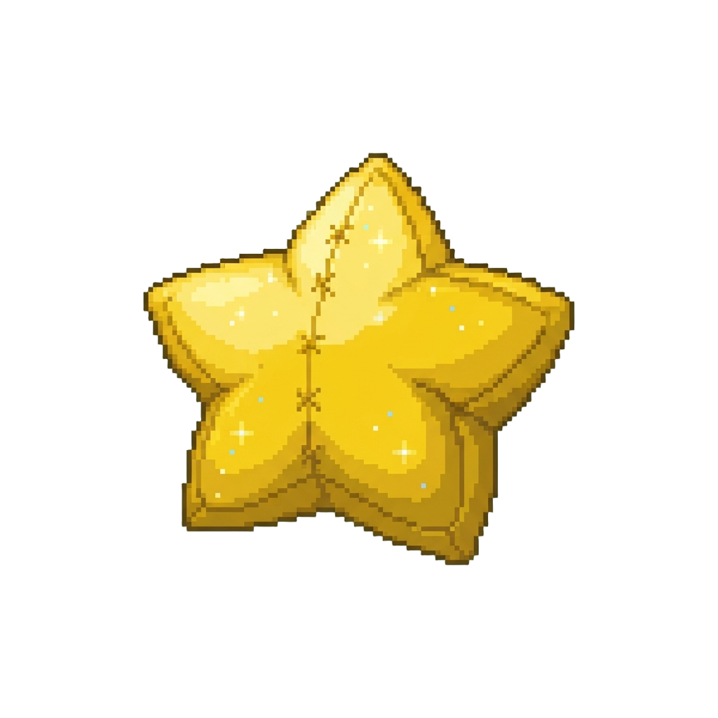 A Sparkly Golden Star-shaped Giant Pillow