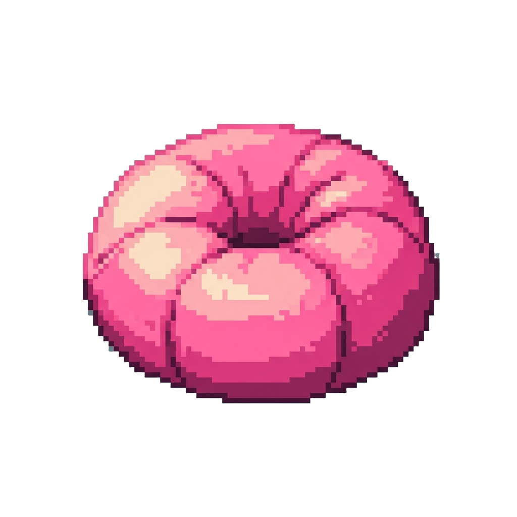 A Fluffy Neon Pink Donut Beanbag